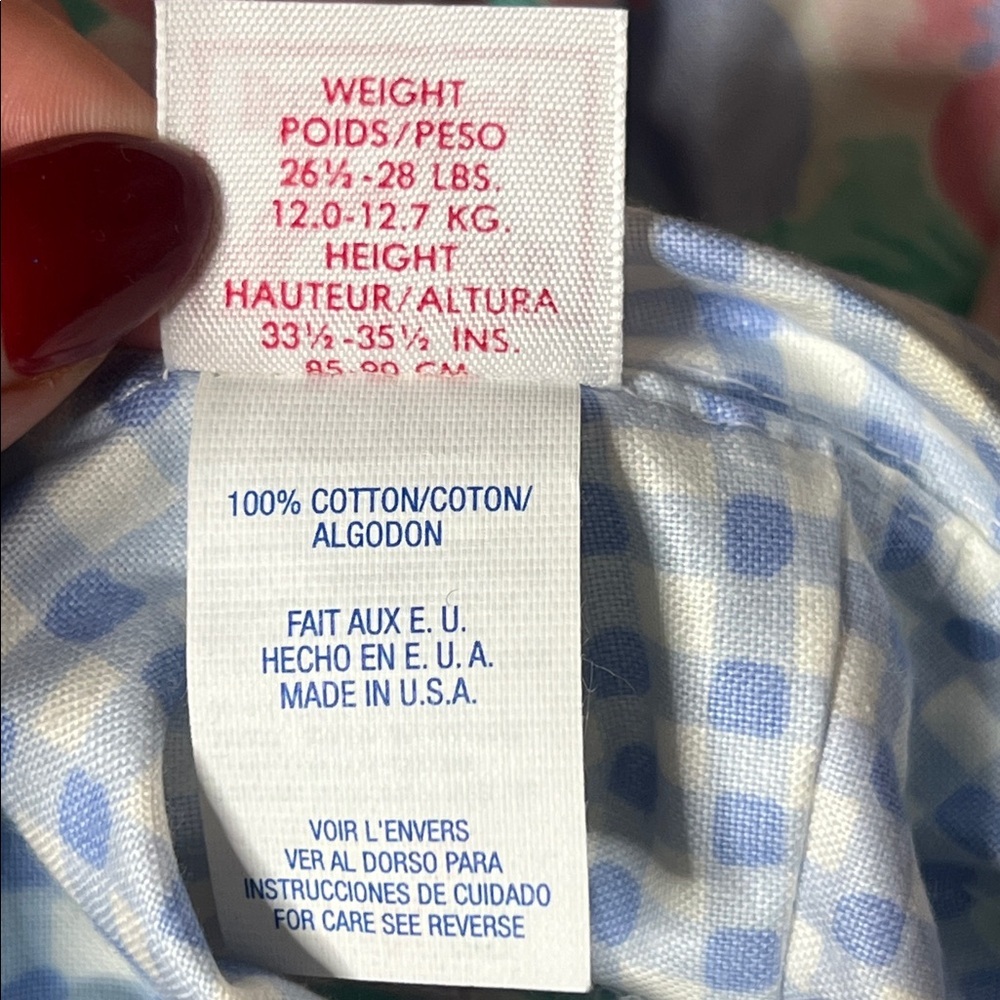 Vintage Buster Brown Baby Romper 24M Floral Gingham USA Made Cottagecore Spring - Picture 7 of 7